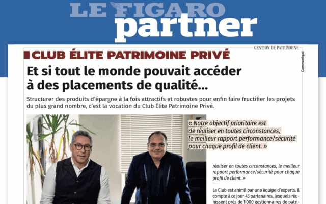 Parution dans Le Figaro Partner